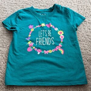 Place Kids Teal Let's Be Friends Graphic Tee